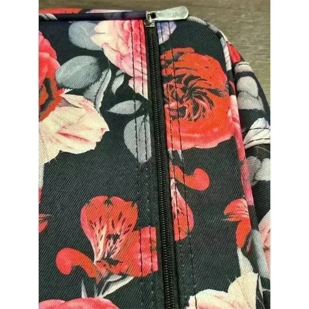 AYVANBER Large Capacity Pencil Case Organizer Red Pink Rose Design